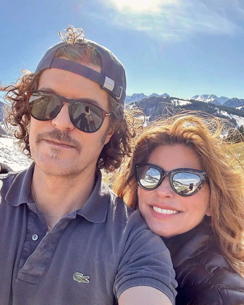alt="Frédéric Thiébaud with Shania Twain wedding photo"