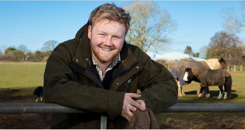 Kaleb Cooper with Jeremy Clarkson filming on Diddly Squat Farm