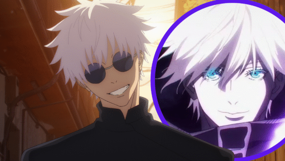 Gojo Satoru performing Hollow Purple attack